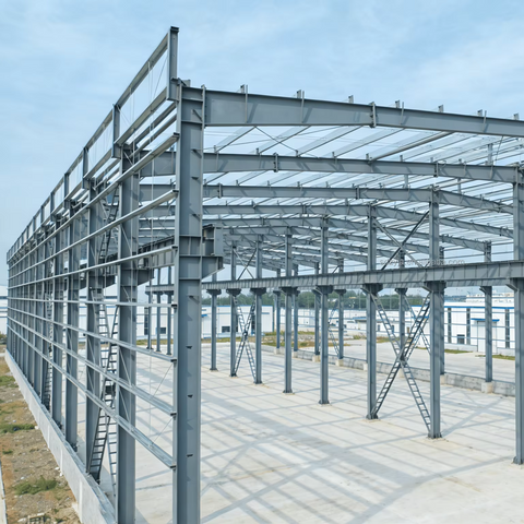 钢框架重型仓库建筑套件预制工业钢结构低维护高强度钢车间